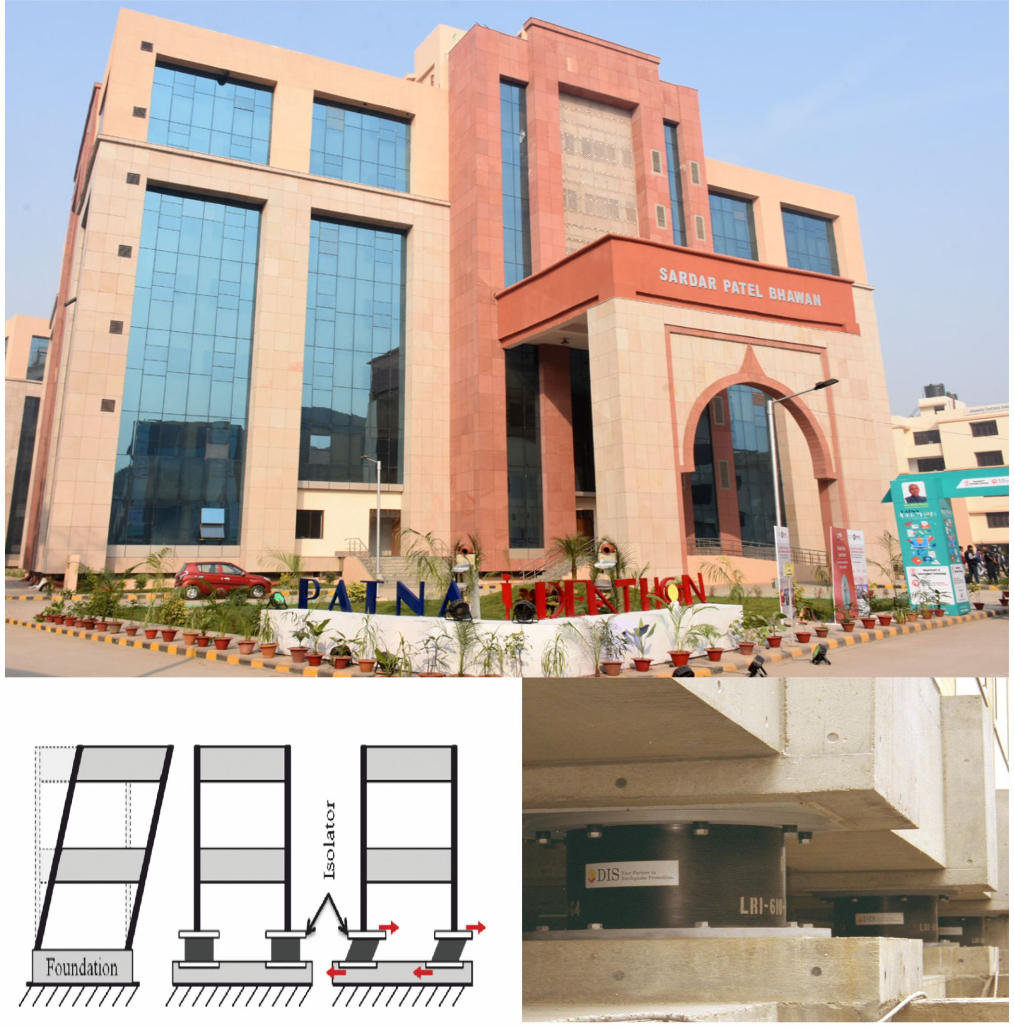 Designing of Critical Facility with 'Base Isolation System' at the Police Headquarters, Patna (Bihar) to minimize potential Seismic Risk